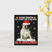 クリスマスに欲しいのはブルドッグのサンタ・ハット・ドッグだけだ カード (黄色い花)