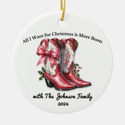 クリスマスに欲しいのはブーツだけさ セラミックオーナメント (正面)