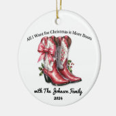 クリスマスに欲しいのはブーツだけさ セラミックオーナメント (左)