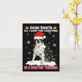 クリスマスに欲しいのはボストンテリアサンタD カード (黄色い花)