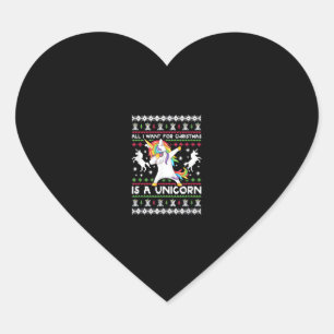クリスマスに欲しいのはユニコーンのTシャツだけだ ハートシール