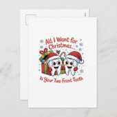 クリスマスに欲しいのは前歯が二本だけよ。 シーズンポストカード (正面/裏面)