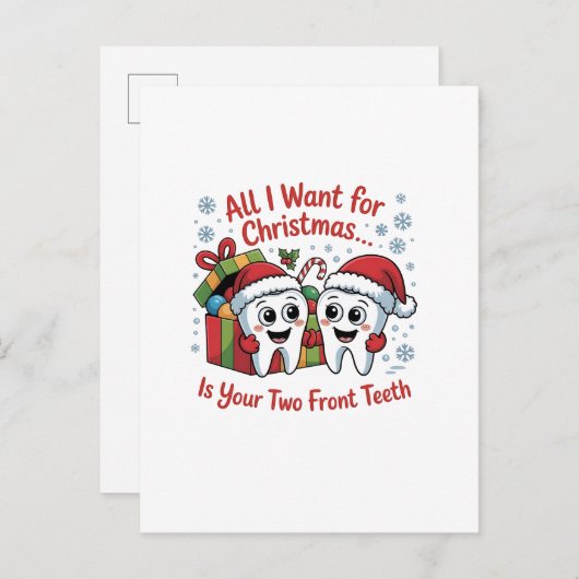 クリスマスに欲しいのは前歯が二本だけよ。 案内ポストカード (正面/裏面)