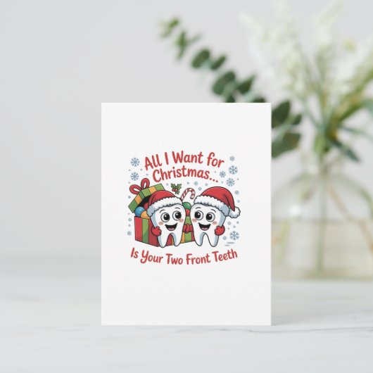 クリスマスに欲しいのは前歯が二本だけよ。 案内ポストカード (スタンド正面)