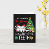 クリスマスに欲しいのは前歯の子ども2人 カード (黄色い花)