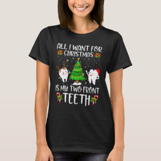 クリスマスに欲しいのは前歯2本だけ おもしろ Tシャツ