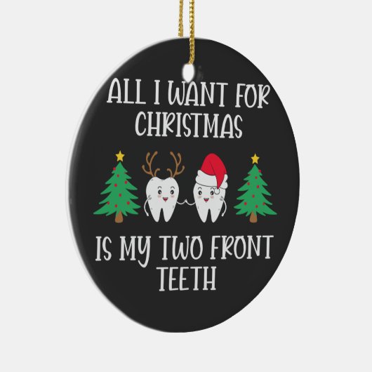 クリスマスに欲しいのは前歯2本 セラミックオーナメント (右)