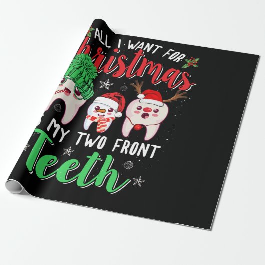 クリスマスに欲しいのは前歯2本 ラッピングペーパー (アンロールド)