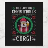 クリスマスに欲しいのは可愛いコルギだけ ワインラベル (シングルラベル)