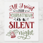 クリスマスに欲しいのは夜静か引用文 ワインラベル (シングルラベル)