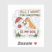 クリスマスに欲しいのは愛犬だけ アート シール (シート)