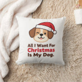 クリスマスに欲しいのは愛犬だけ 犬のイラスト クッション (ブランケット)