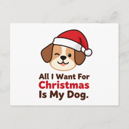 クリスマスに欲しいのは愛犬だけ 犬のイラスト シーズンポストカード