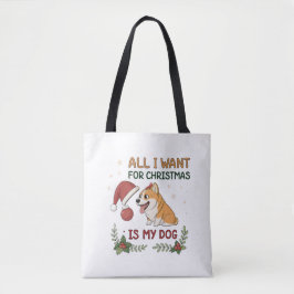 クリスマスに欲しいのは愛犬だけ 犬のイラスト トートバッグ