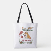 クリスマスに欲しいのは愛犬だけ 犬のイラスト トートバッグ (裏面)
