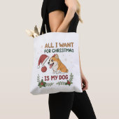 クリスマスに欲しいのは愛犬だけ 犬のイラスト トートバッグ (クローズアップ)