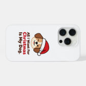 クリスマスに欲しいのは愛犬だけ 犬のイラスト iPhoneケース (裏面横)