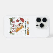 クリスマスに欲しいのは愛犬だけ 犬のイラスト iPhoneケース (裏面横)