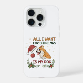 クリスマスに欲しいのは愛犬だけ 犬のイラスト iPhone 15 PROケース