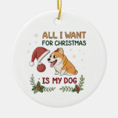クリスマスに欲しいのは愛犬の絵 セラミックオーナメント (正面)