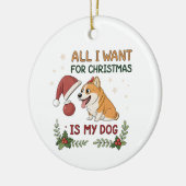 クリスマスに欲しいのは愛犬の絵 セラミックオーナメント (左)