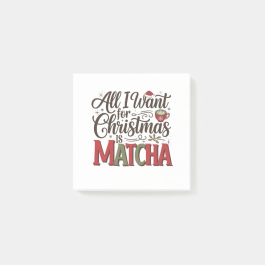 クリスマスに欲しいのは抹茶グリーンコーヒーだけ ポストイット (正面)