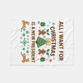 クリスマスに欲しいのは新しい大統領だけ フリースブランケット (正面(横))