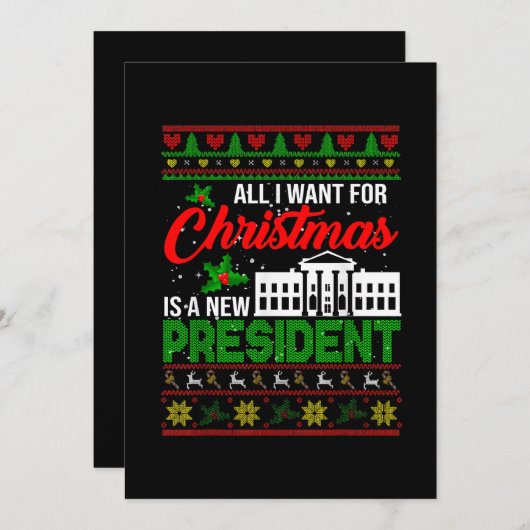 クリスマスに欲しいのは新しい大統領クリスマスSだけだ セーブザデート (正面/裏面)