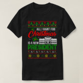 クリスマスに欲しいのは新しい大統領クリスマスSだけだ Tシャツ (デザイン正面)