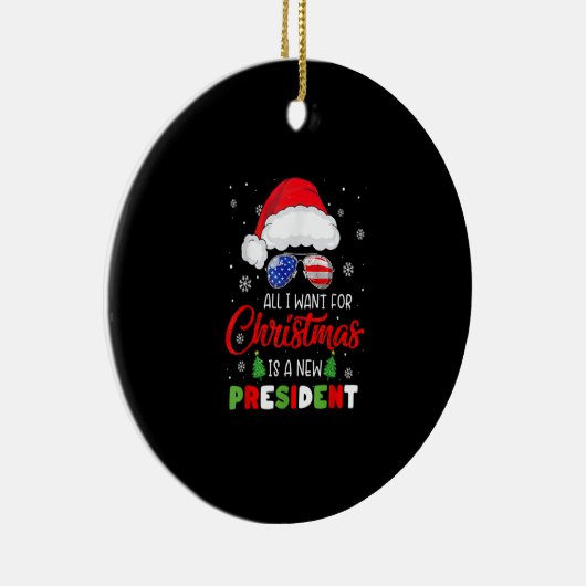クリスマスに欲しいのは新しい大統領クリスマスU セラミックオーナメント (右)
