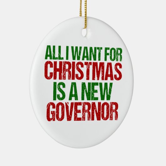 クリスマスに欲しいのは新しい知事おもしろい セラミックオーナメント (右)