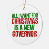 クリスマスに欲しいのは新しい知事おもしろい セラミックオーナメント (左)