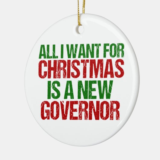 クリスマスに欲しいのは新しい知事おもしろい セラミックオーナメント (左)