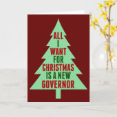 クリスマスに欲しいのは新しい知事だけ ユーモア カード (黄色い花)