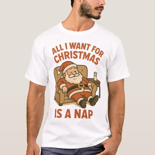 クリスマスに欲しいのは昼寝だけ Tシャツ (正面)