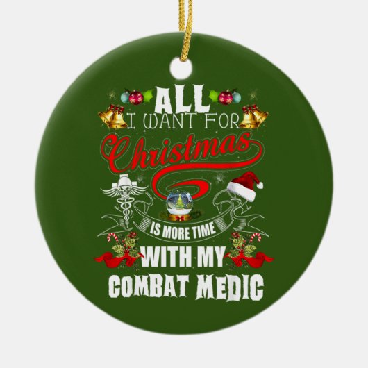 クリスマスに欲しいのは櫛で時間を稼ぐだけだ セラミックオーナメント (正面)