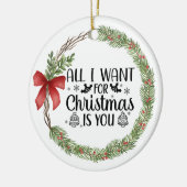 クリスマスに欲しいのは水の色のリース セラミックオーナメント (左)