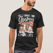 クリスマスに欲しいのは猫だけおもしろい Tシャツ (正面)