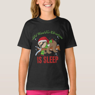 クリスマスに欲しいのは睡眠おもしろいクリスマス Tシャツ