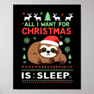 クリスマスに欲しいのは睡眠だけ - おもしろい Xmasスロー ポスター
