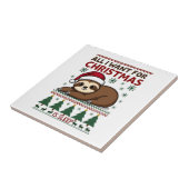 クリスマスに欲しいのは睡眠だけ - おもしろクリスマスパジャマ タイル (側面)