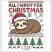 クリスマスに欲しいのは睡眠だけ - 面白いクリスマス・スロー シール (シート)