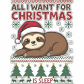 クリスマスに欲しいのは睡眠だけ - 面白いクリスマス・スロー シール (正面)