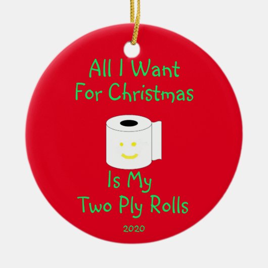 クリスマスに欲しいのは私の二枚転がだけ セラミックオーナメント (正面)
