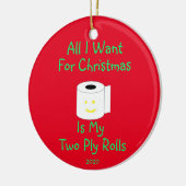 クリスマスに欲しいのは私の二枚転がだけ セラミックオーナメント (左)
