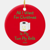 クリスマスに欲しいのは私の二枚転がだけ セラミックオーナメント (裏面)