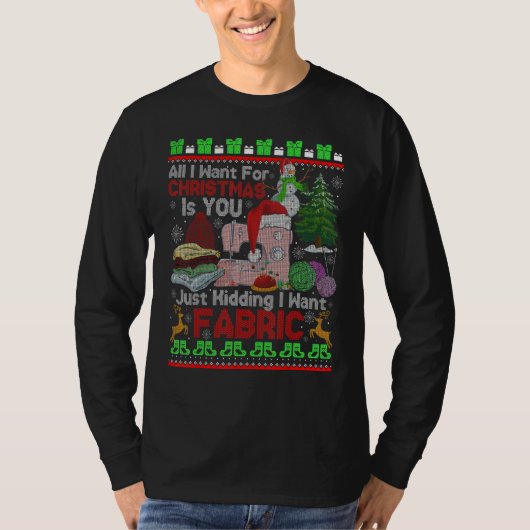 クリスマスに欲しいのは織物糸編み物醜い Tシャツ (正面)