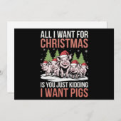 クリスマスに欲しいのは豚のダサいセーターだけ シーズンカード (正面/裏面)