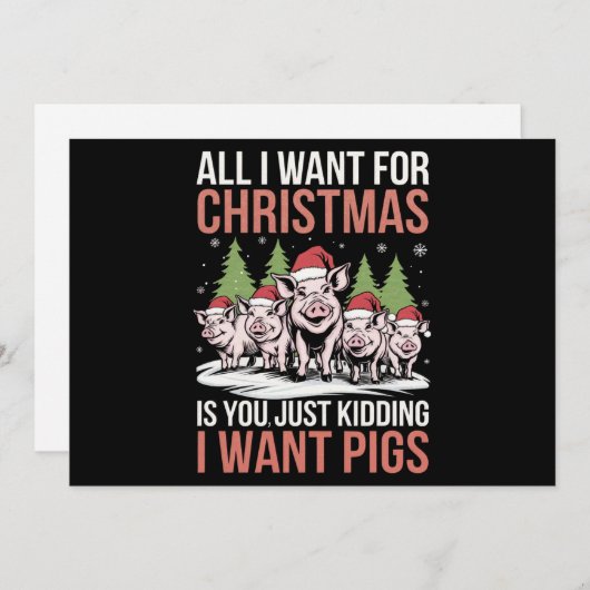 クリスマスに欲しいのは豚醜いセーターだけだ シーズンカード (正面/裏面)