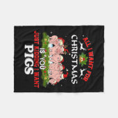 クリスマスに欲しいのは豚醜いセーターだけだ フリースブランケット (正面(横))